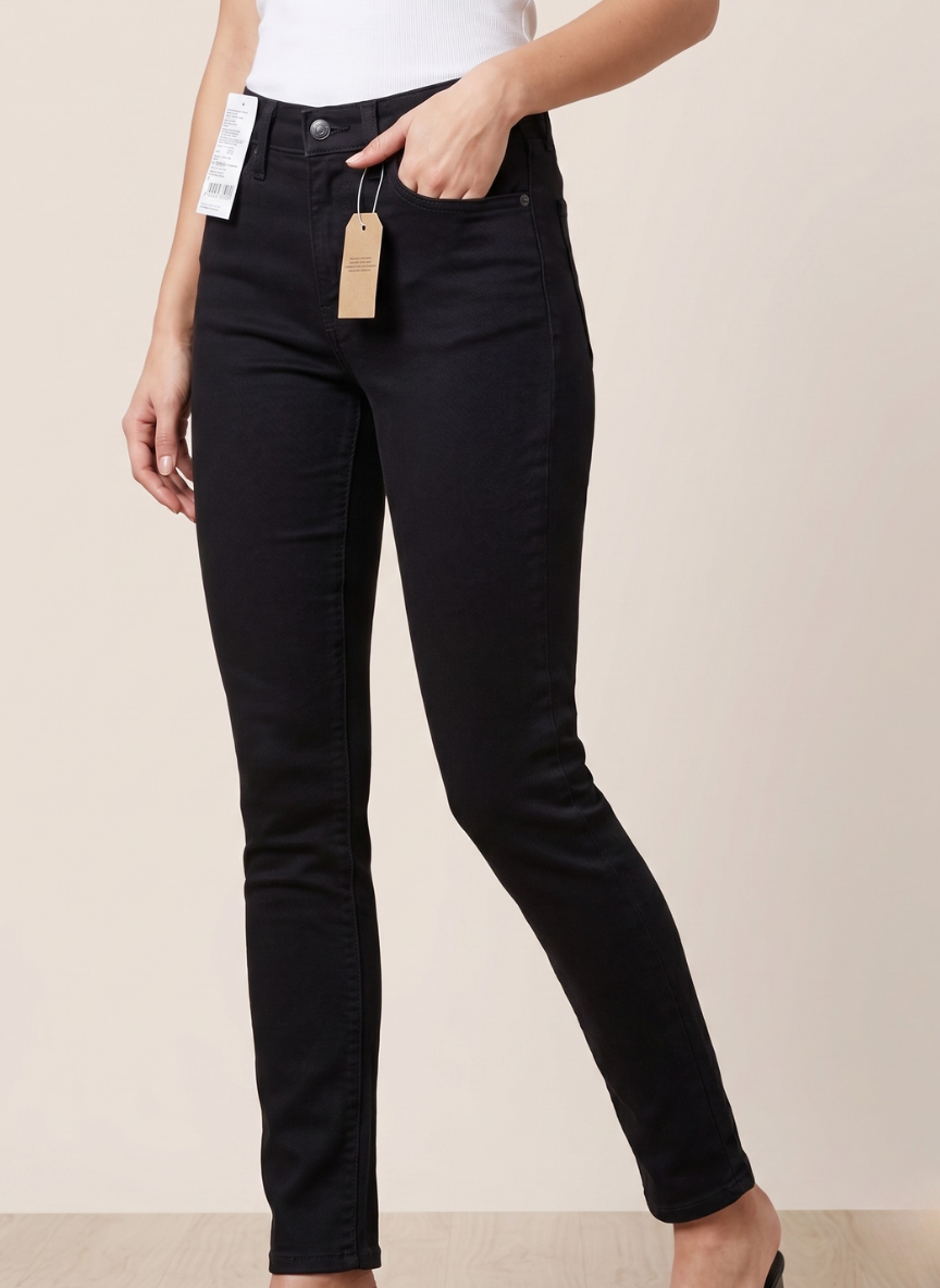 Levi's 711 Skinny Jeans - Women's Washed Black Mid-Rise Denim (NWT)