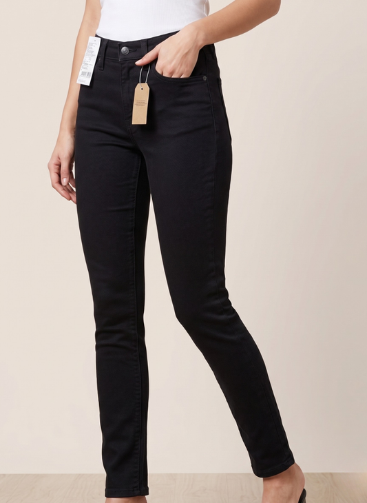 Levi's 711 Skinny Jeans - Women's Washed Black Mid-Rise Denim (NWT)