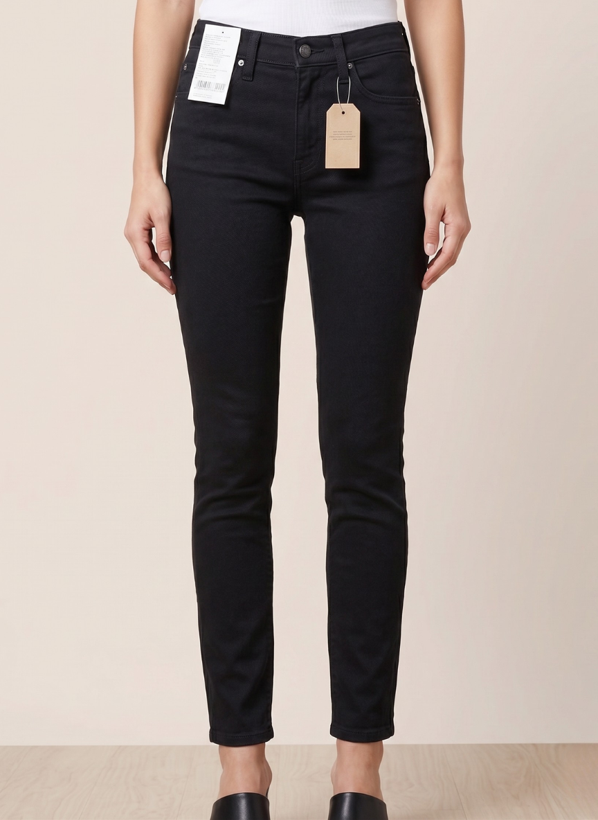 Levi's 711 Skinny Jeans - Women's Washed Black Mid-Rise Denim (NWT)