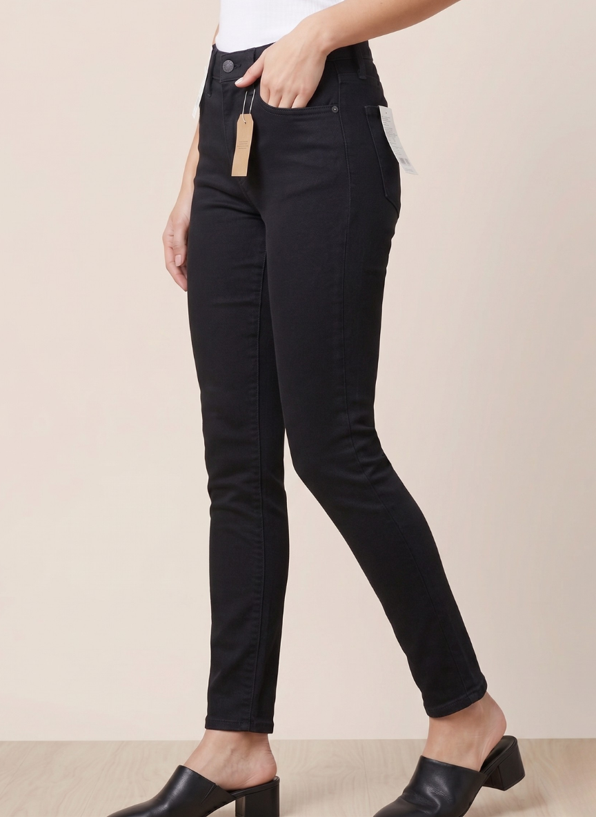 Levi's 711 Skinny Jeans - Women's Washed Black Mid-Rise Denim (NWT)