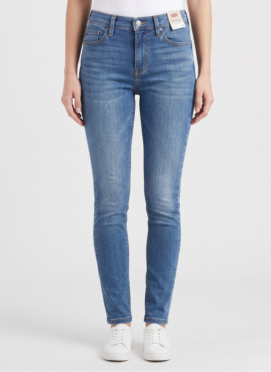 Levi's Women's 711 Skinny Jeans - Medium Indigo Wash Stretch Denim