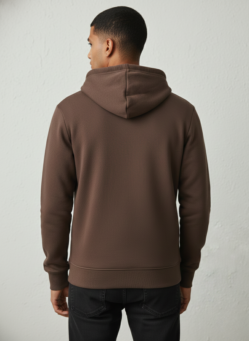 GANT Men’s Coffee Brown Zip-Up Hooded Sweatshirt