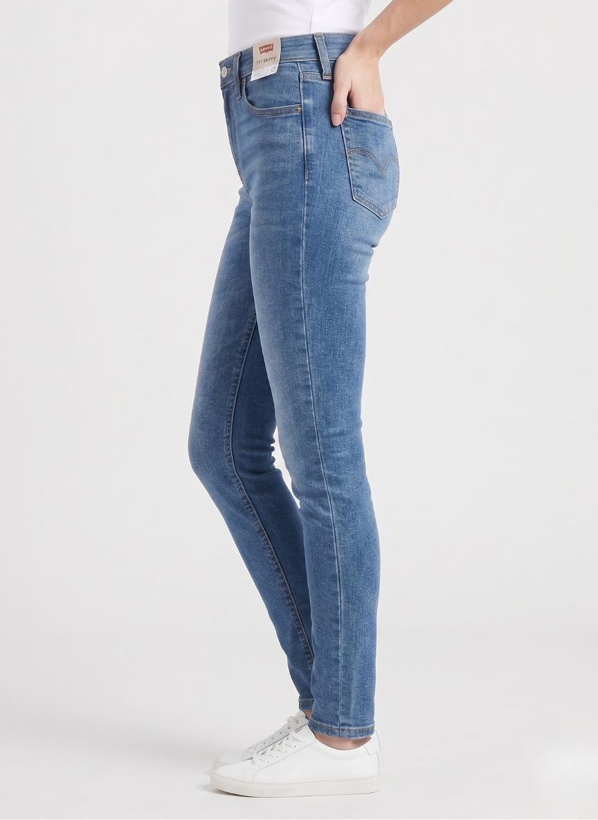 Levi's Women's 711 Skinny Jeans - Medium Indigo Wash Stretch Denim