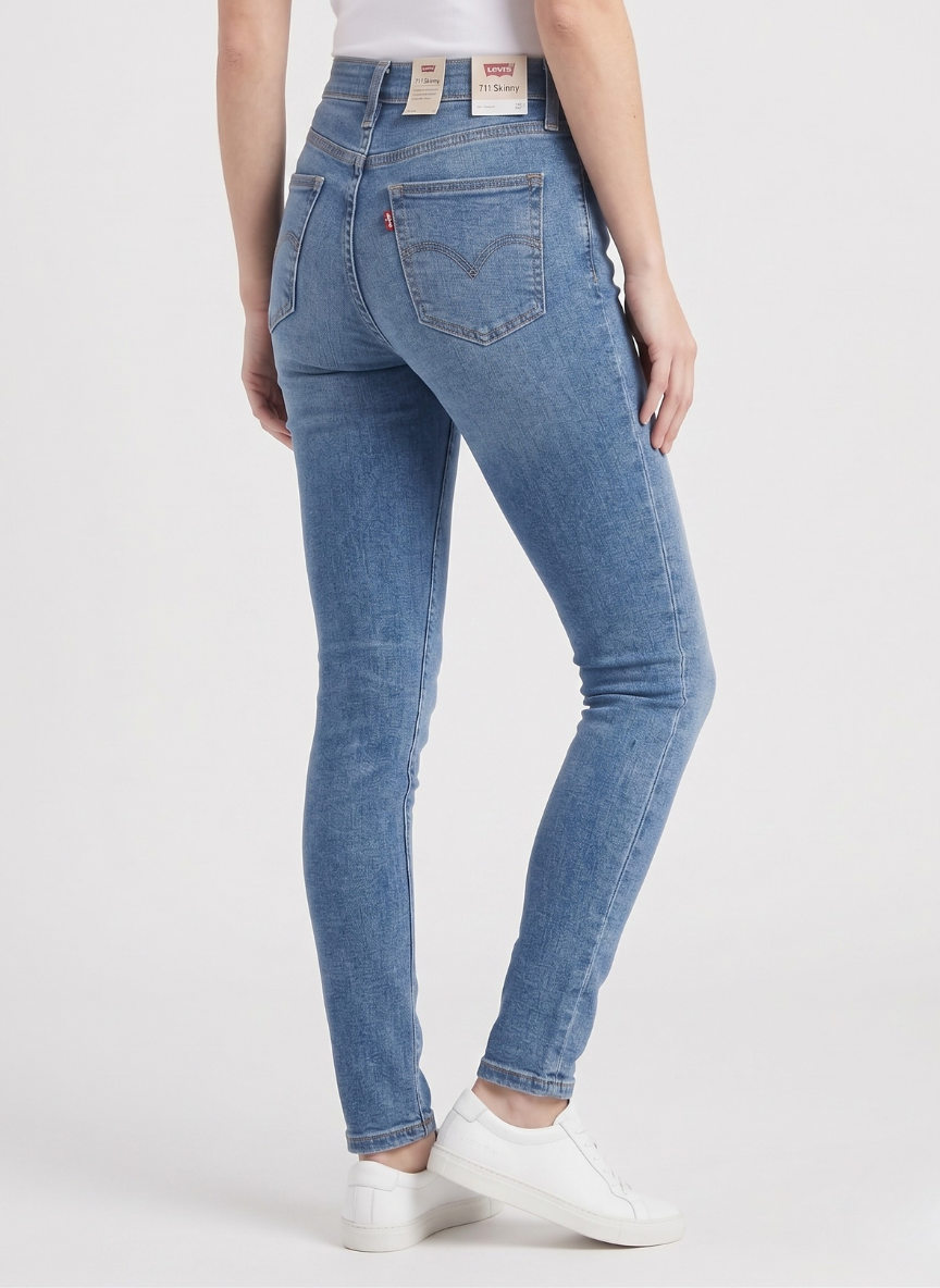 Levi's Women's 711 Skinny Jeans - Medium Indigo Wash Stretch Denim