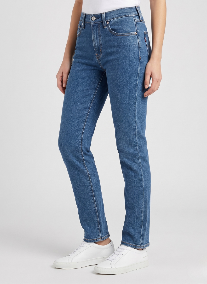 Levi's Women's 711 Skinny Jeans - Medium Wash Blue Stretch Denim