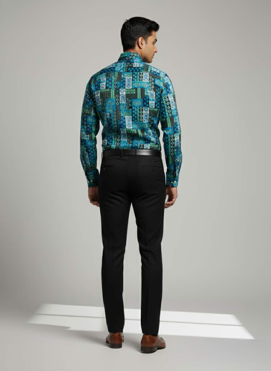 Rare Rabbit Men’s Multicolor Geometric Printed Shirt