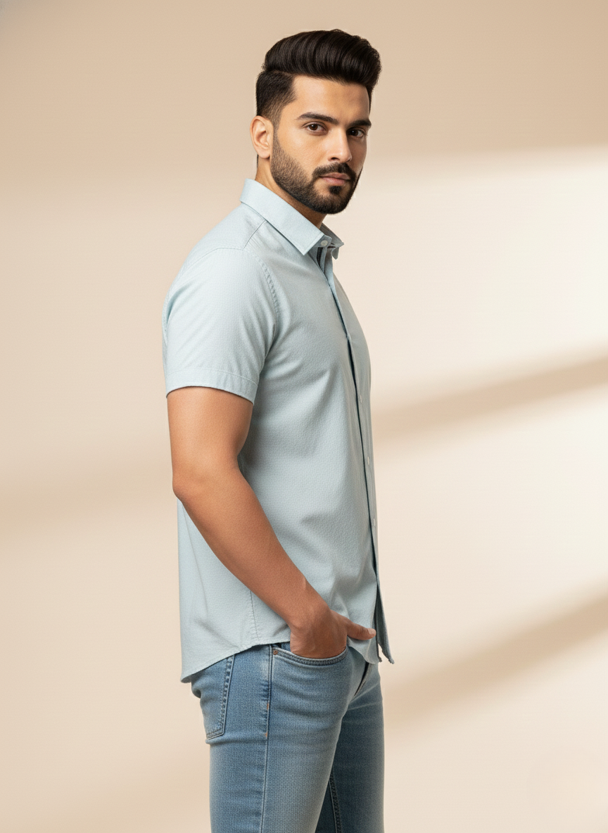 Rare Rabbit Light Sage Half Sleeve Shirt – Premium Casual Wear