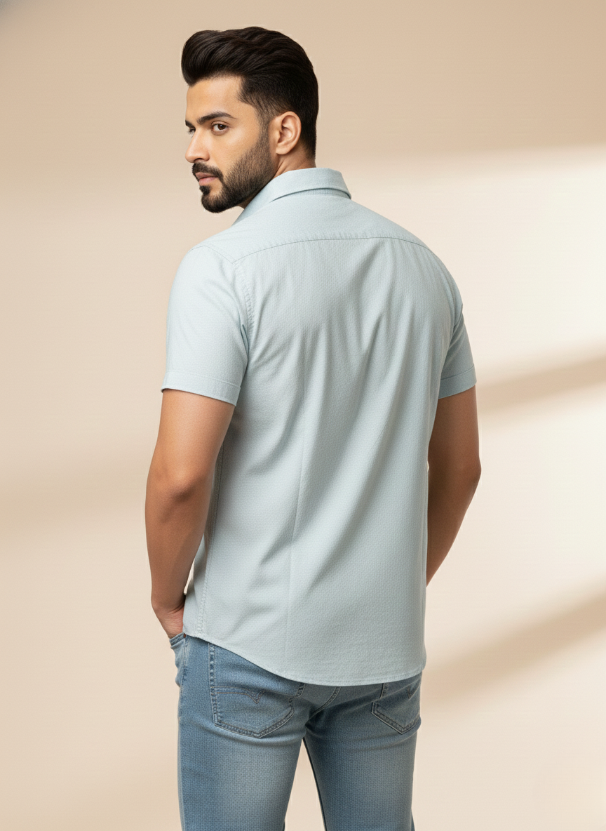 Rare Rabbit Light Sage Half Sleeve Shirt – Premium Casual Wear