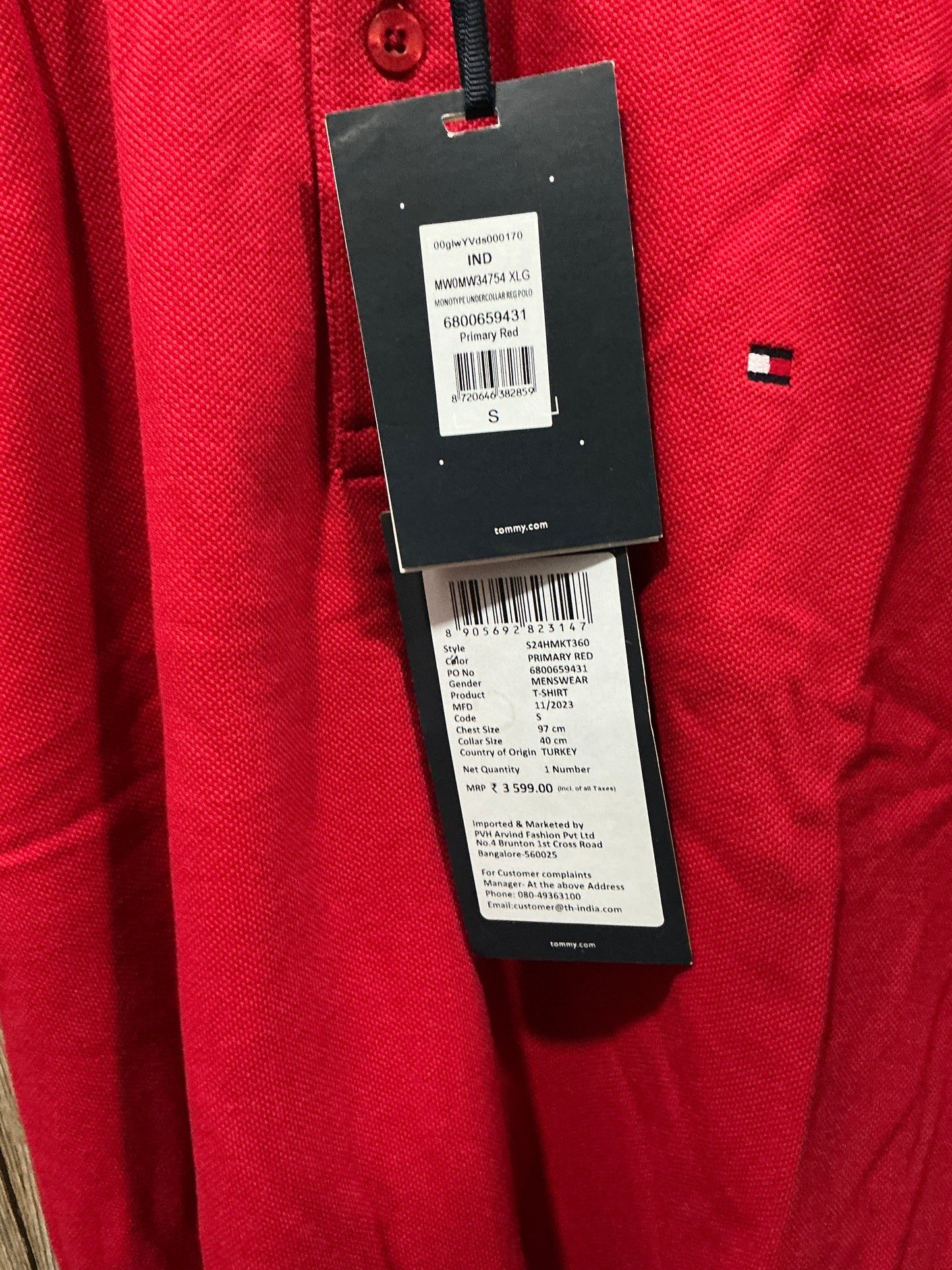 Tommy Hilfiger Red Polo T-Shirt