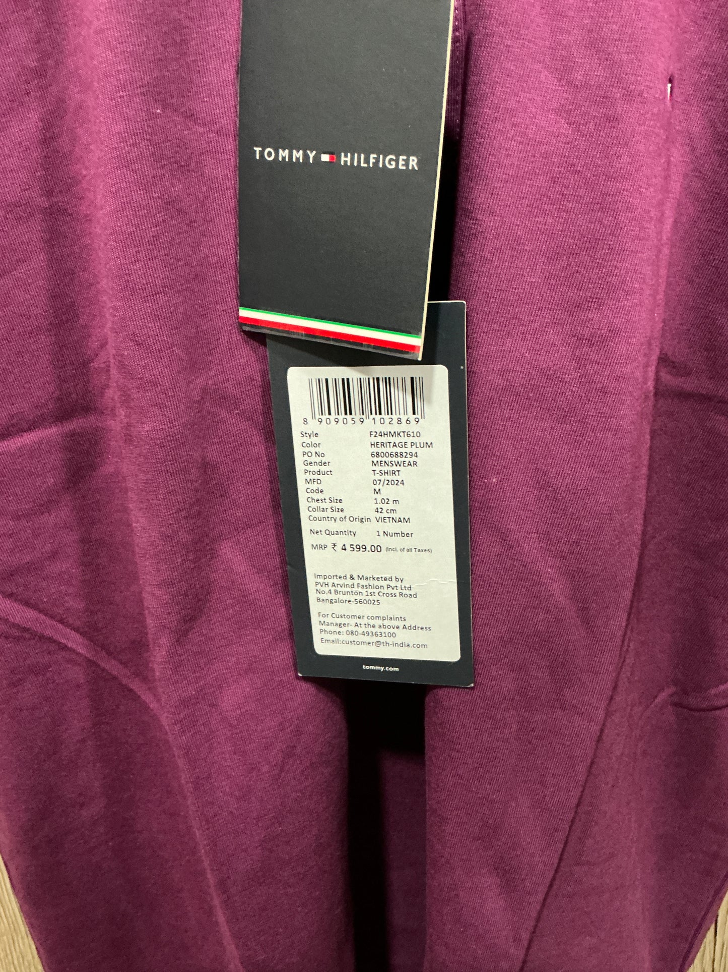 Tommy Hilfiger Men’s Heritage Plum Solid Polo T-Shirt
