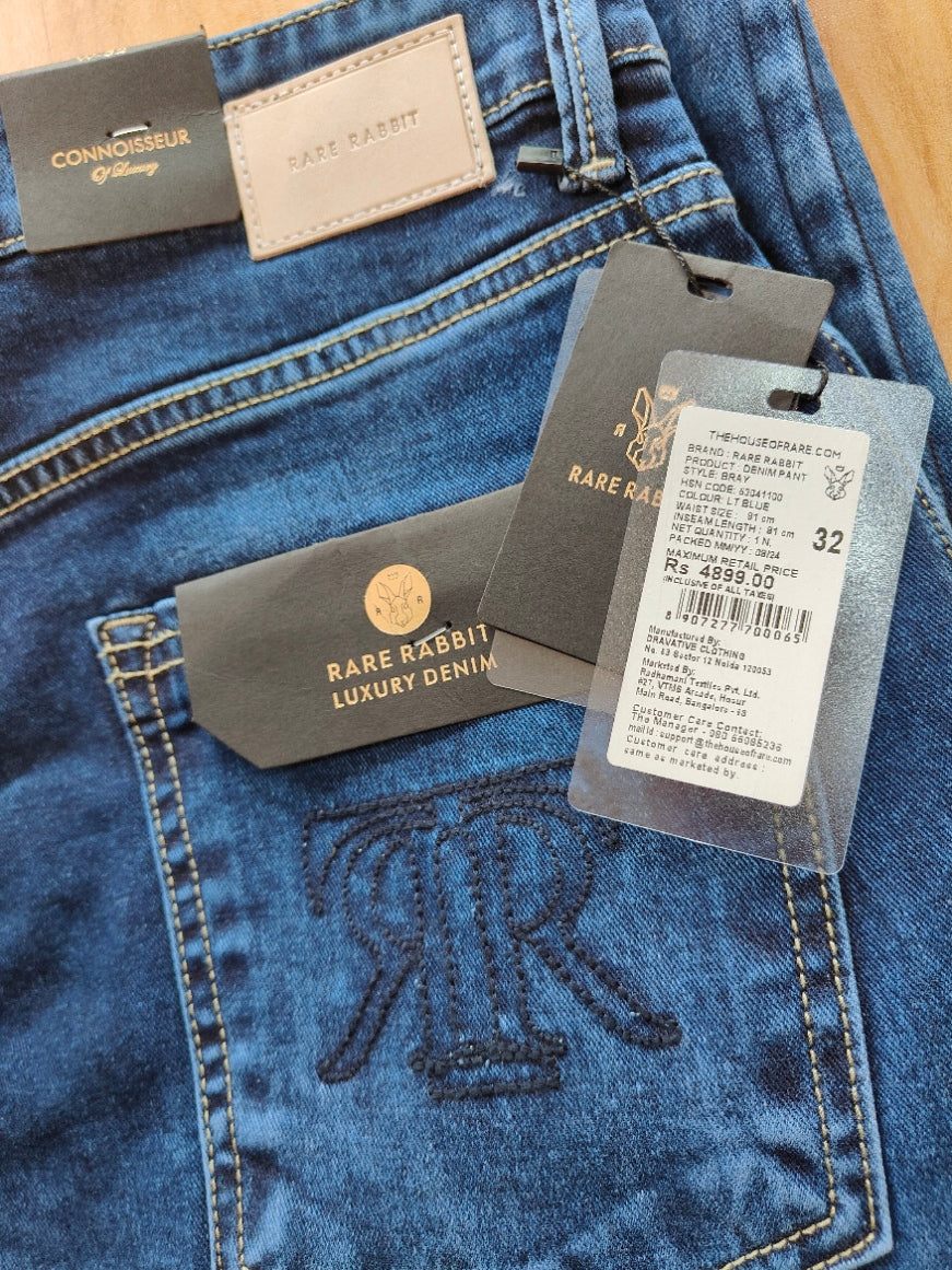 Rare Rabbit Mens Luxury Jeans (LT Blue)