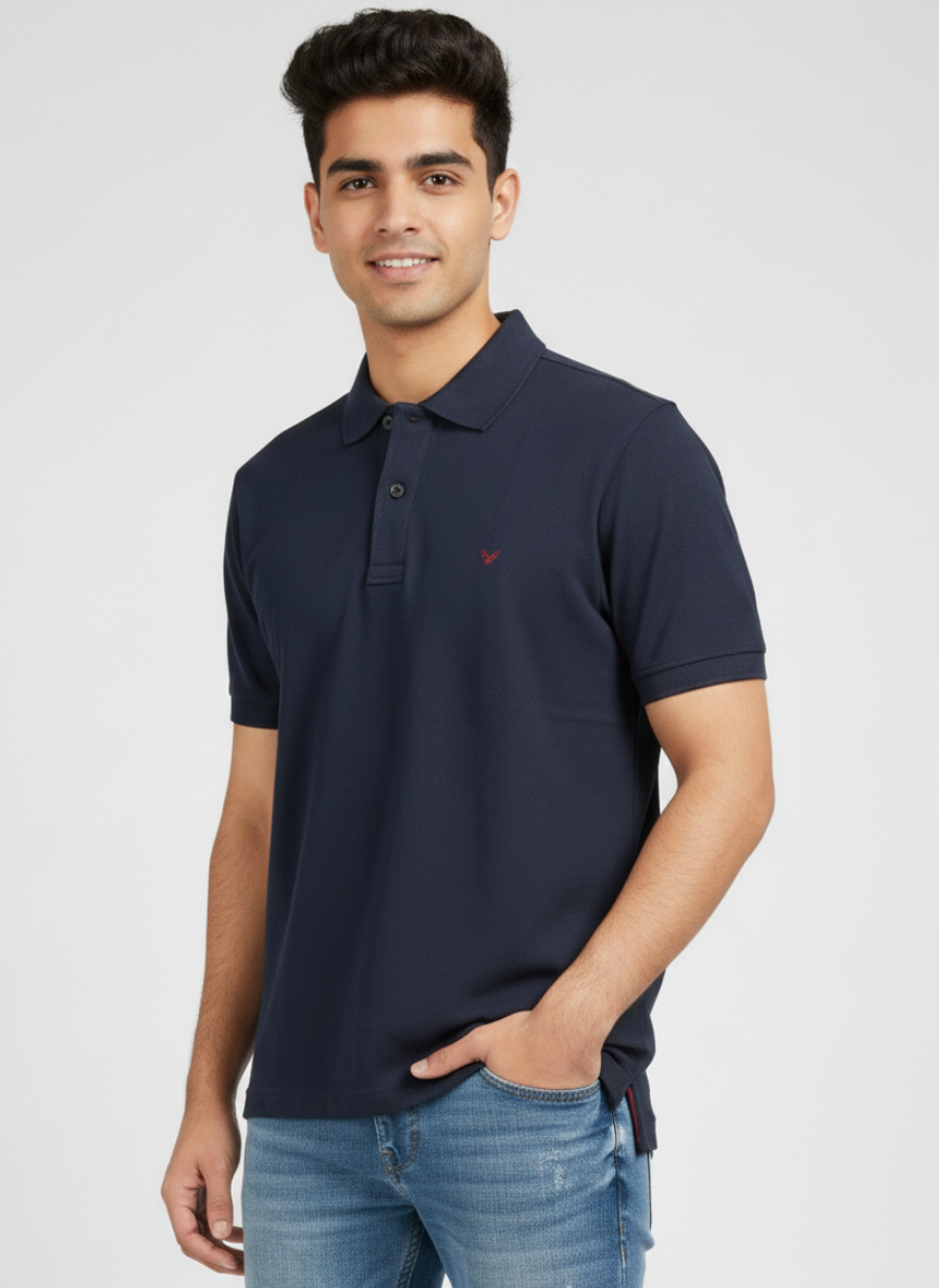 Blackberrys Men’s Navy Blue Solid Polo T-Shirt