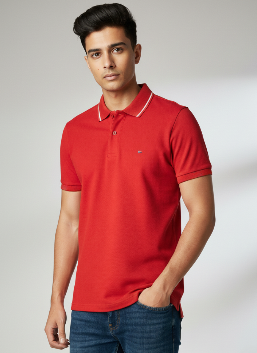 Tommy Hilfiger Red Polo T-Shirt