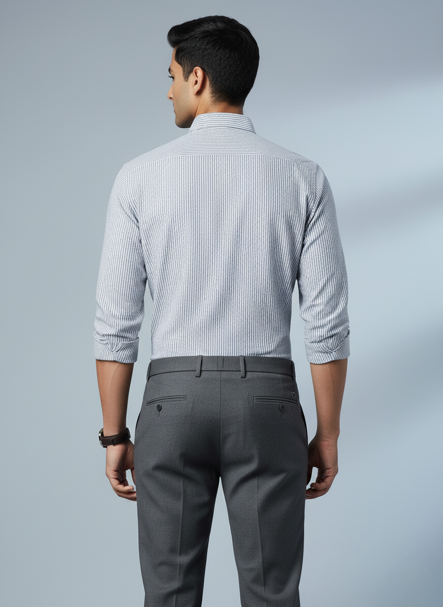 Tommy Hilfiger Men's Classic Striped Button-Down Shirt (Blue)