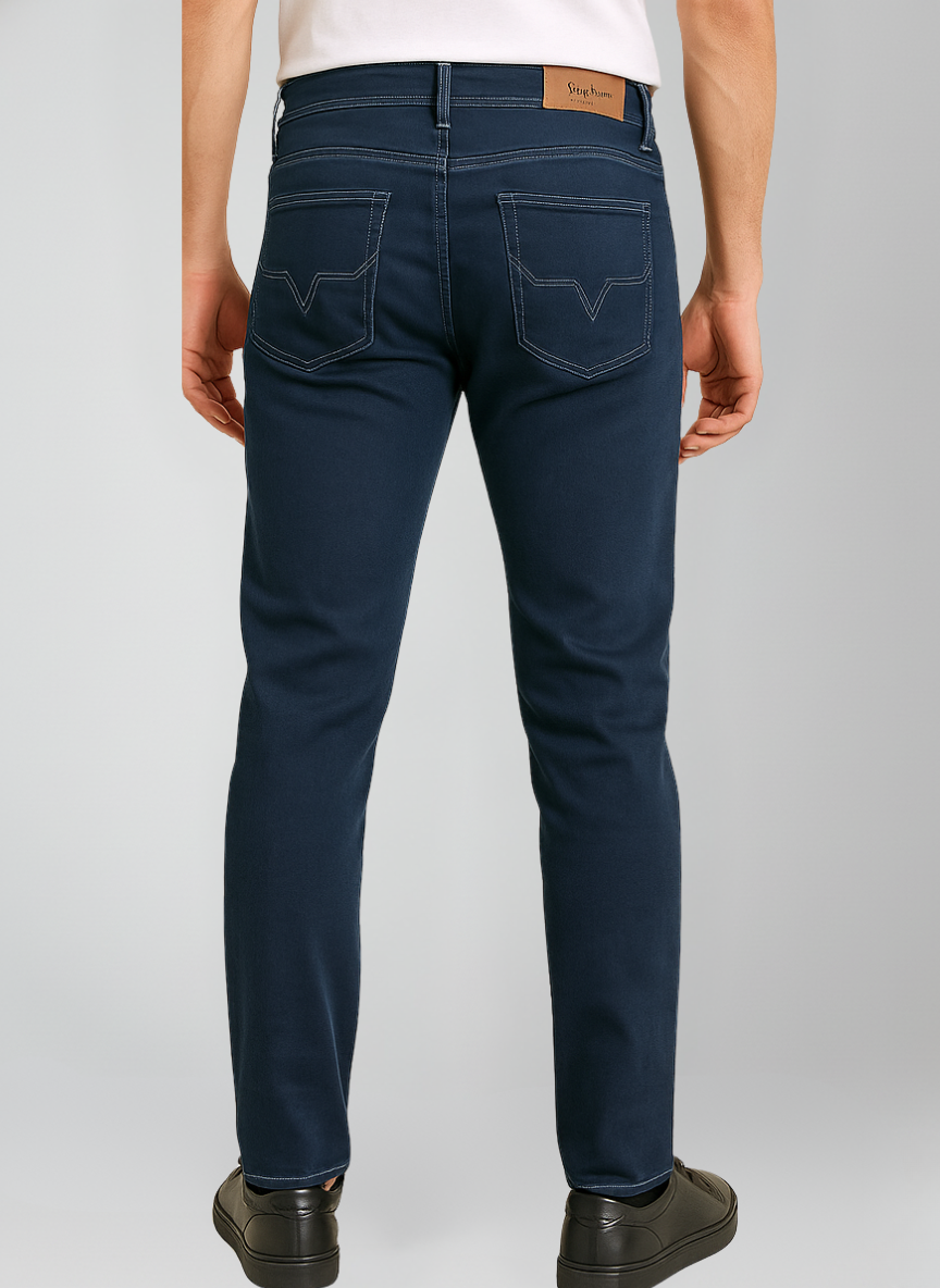 Pepe Jeans London Men's Navy Blue Distressed Slim Fit Denim