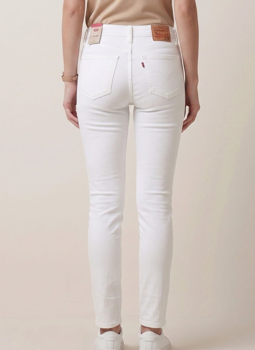 Levi's 711 Women's White Skinny Fit Mid Rise Jeans