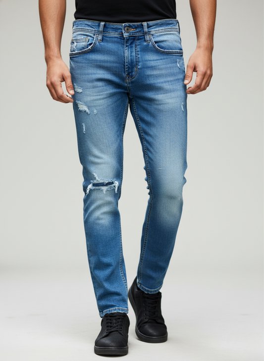 Zara Men's Distressed Jeans(light blue)