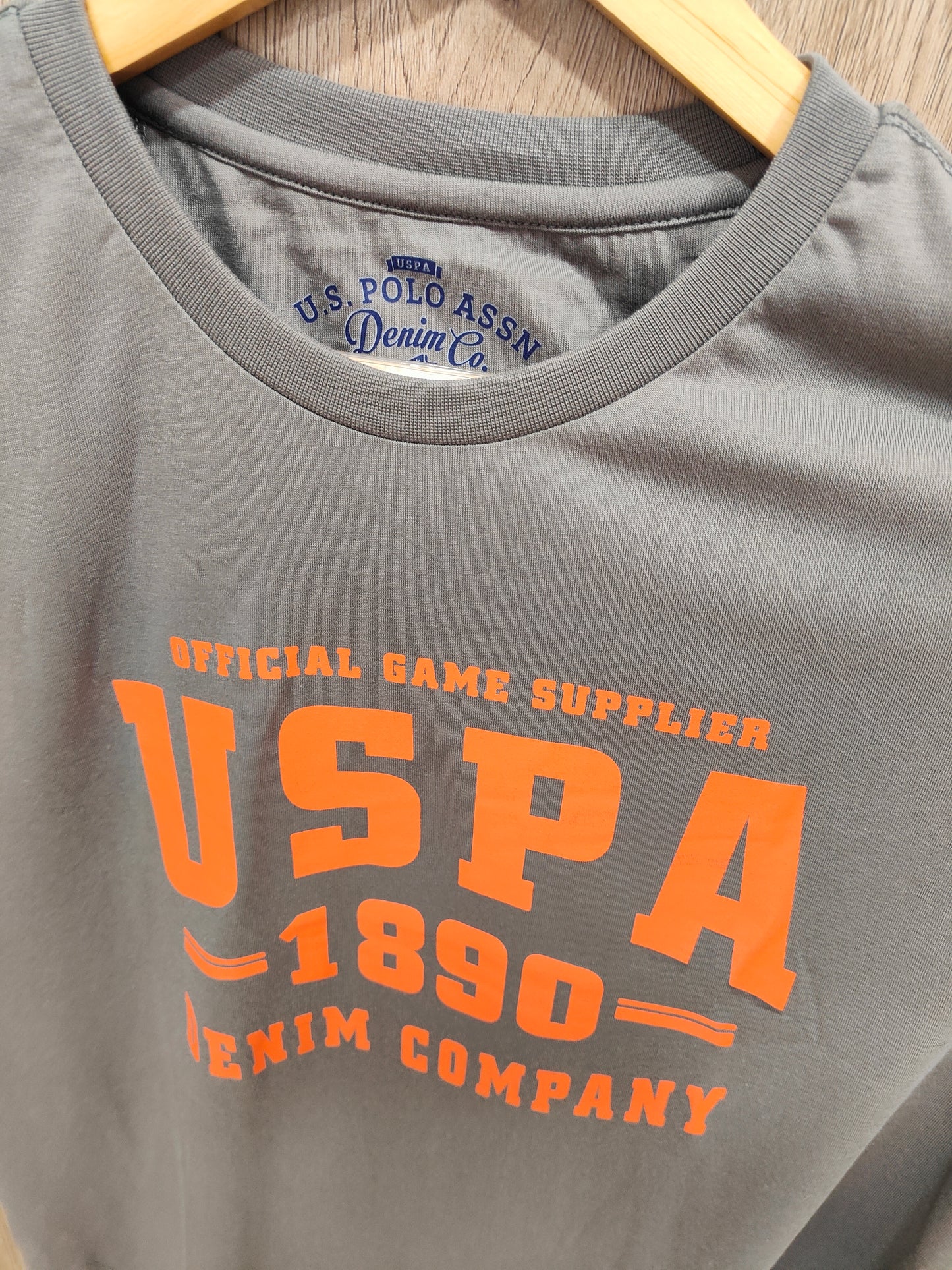 U.S. Polo Assn. Official Game Supplier Printed Men's T-Shirt (Grey)
