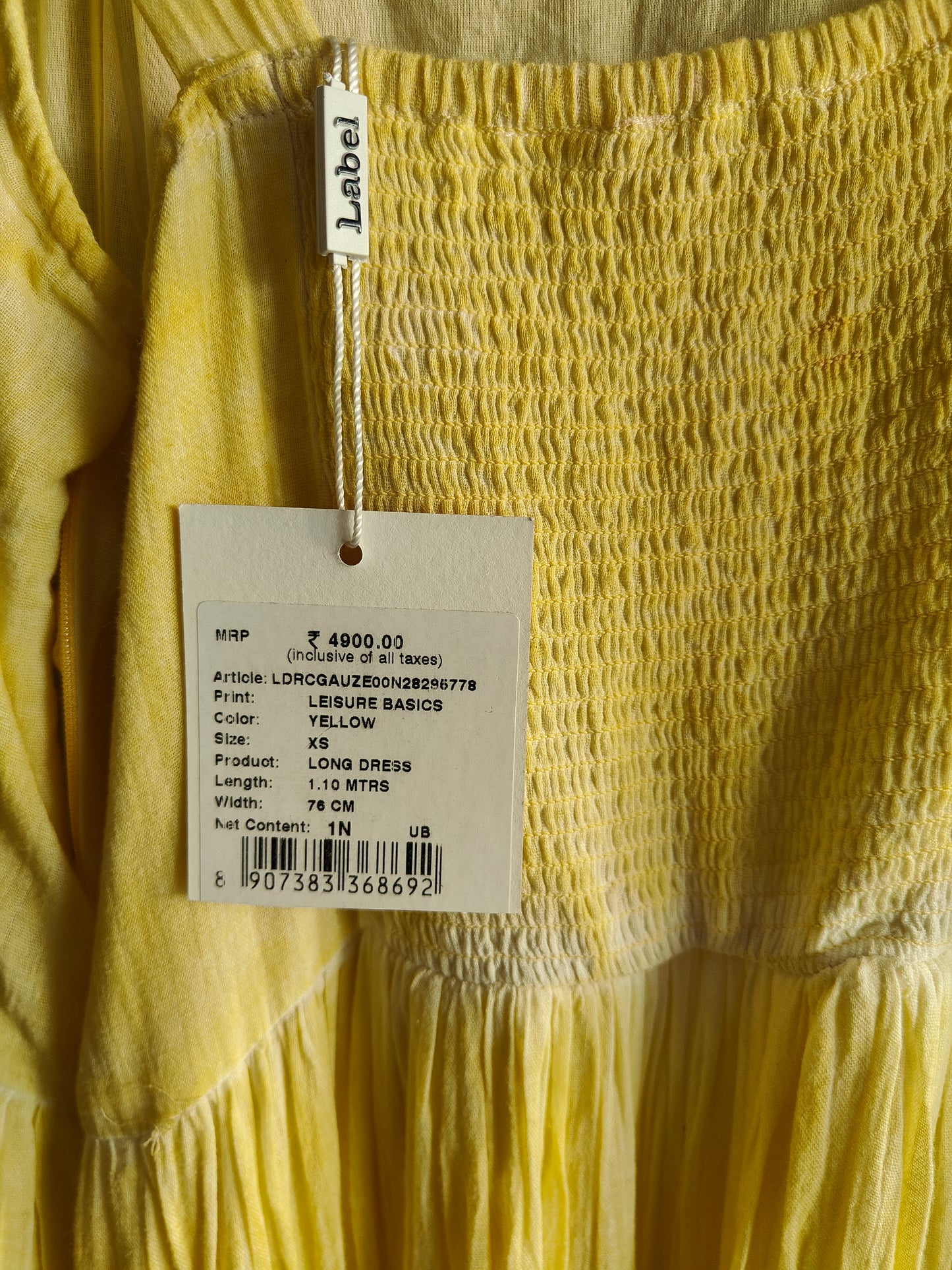 Label by Ritu Kumar Crinkled Cotton Long Dress