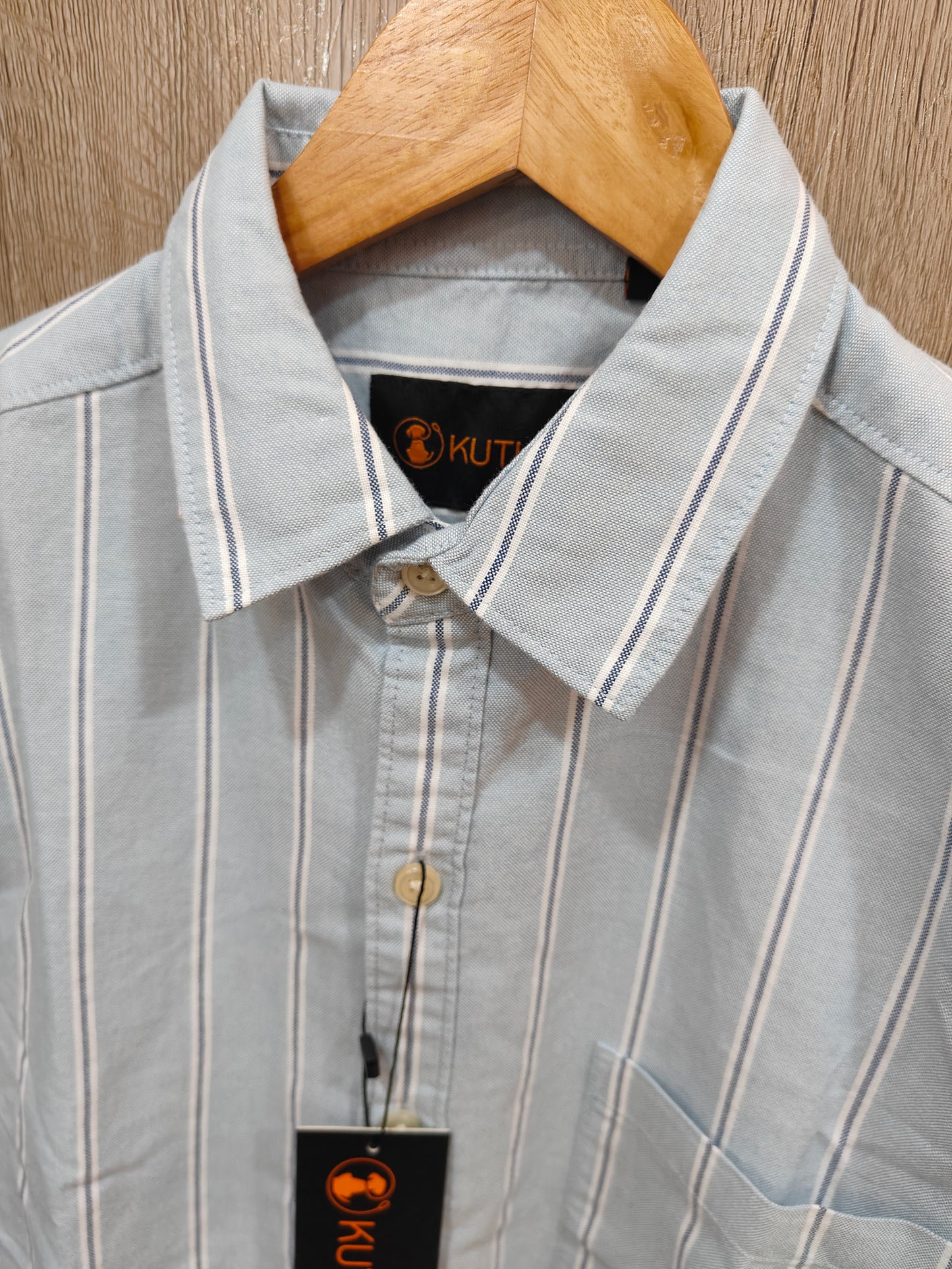 Kutur Men's Sky Blue Striped Cotton Shirt – Westside Manufacturer