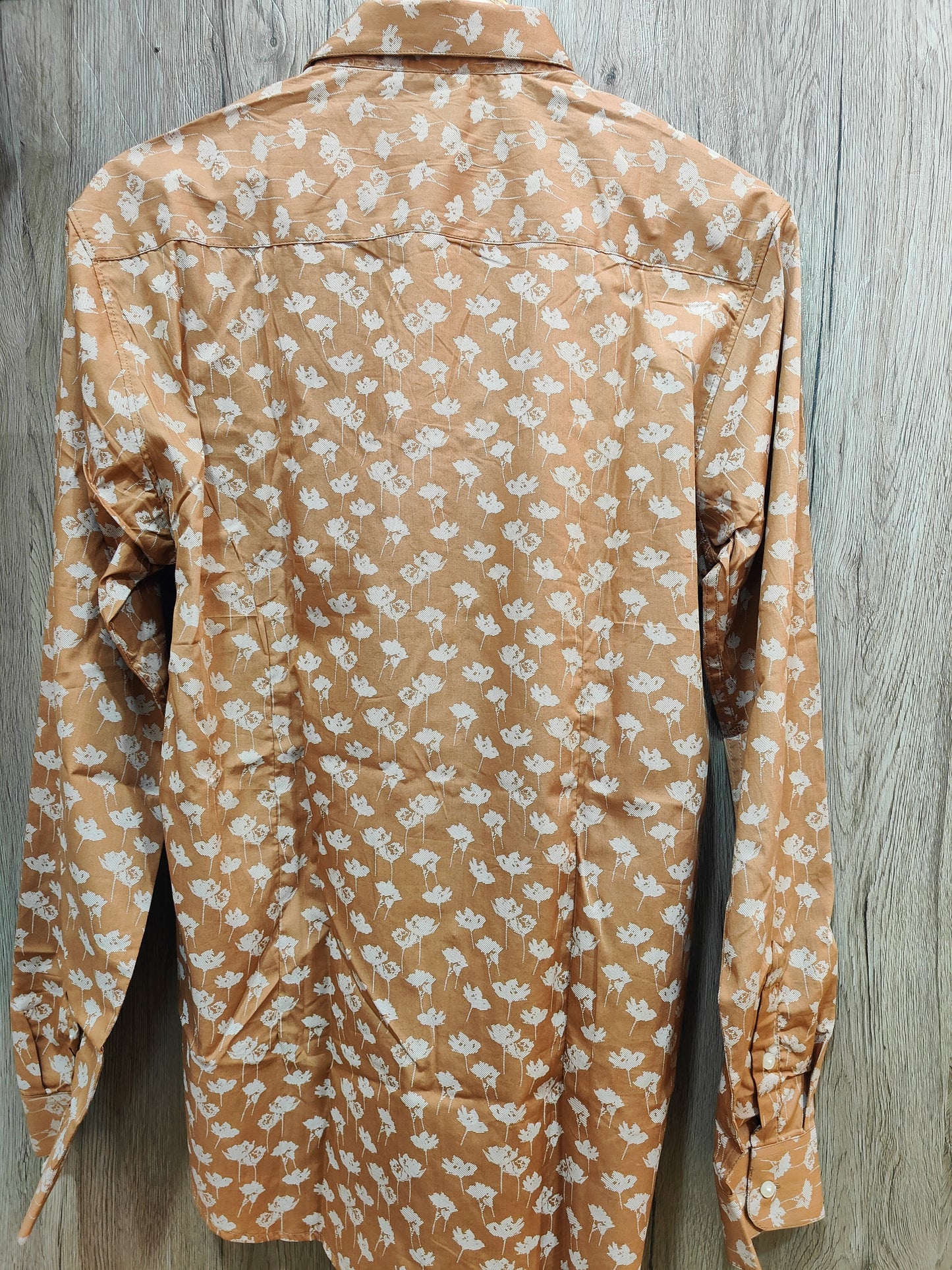 Rare Rabbit Alkaline Floral Print Shirt (Rust Brown & White)