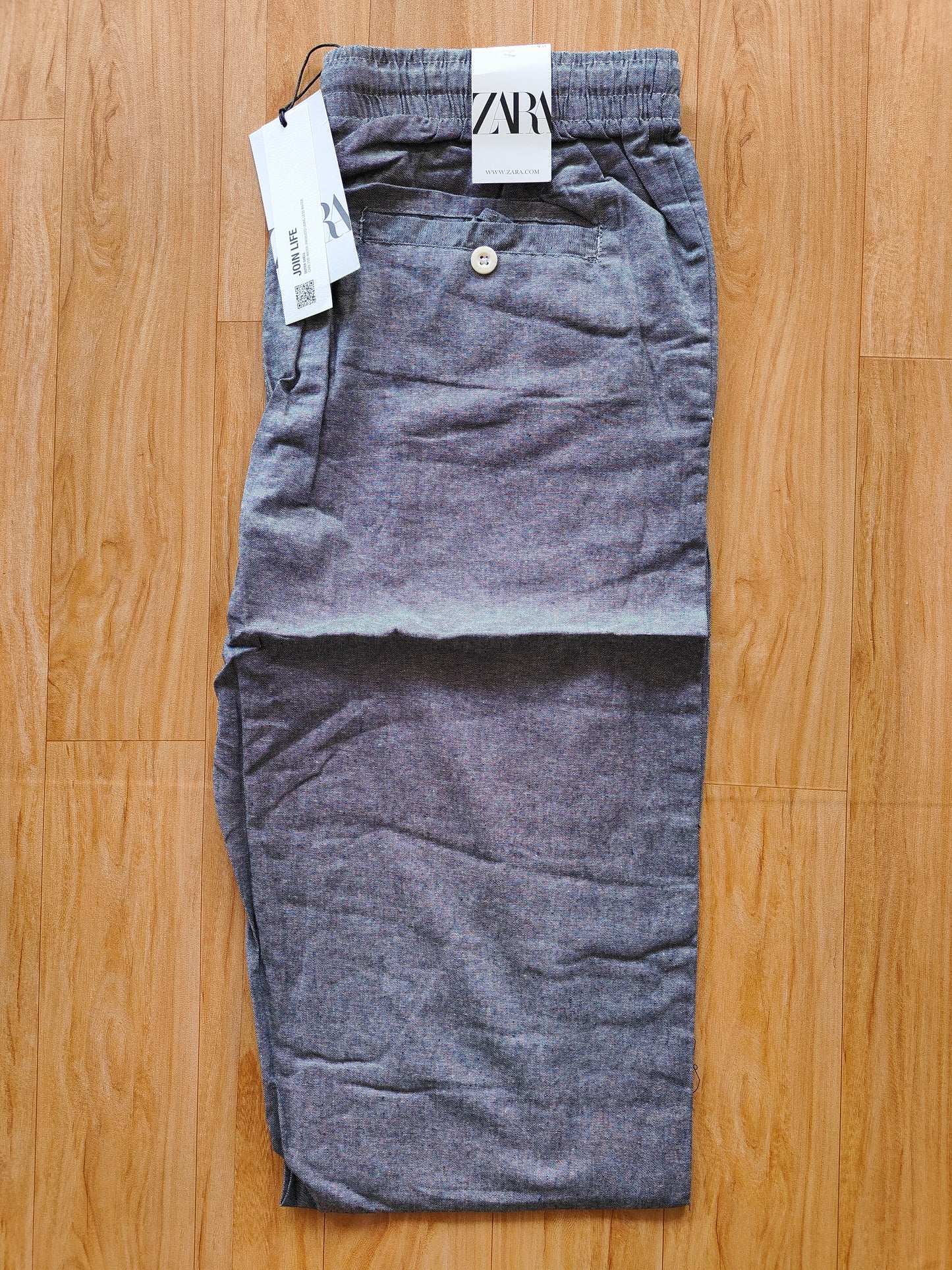 Zara Men's Linen Pants (Grey)