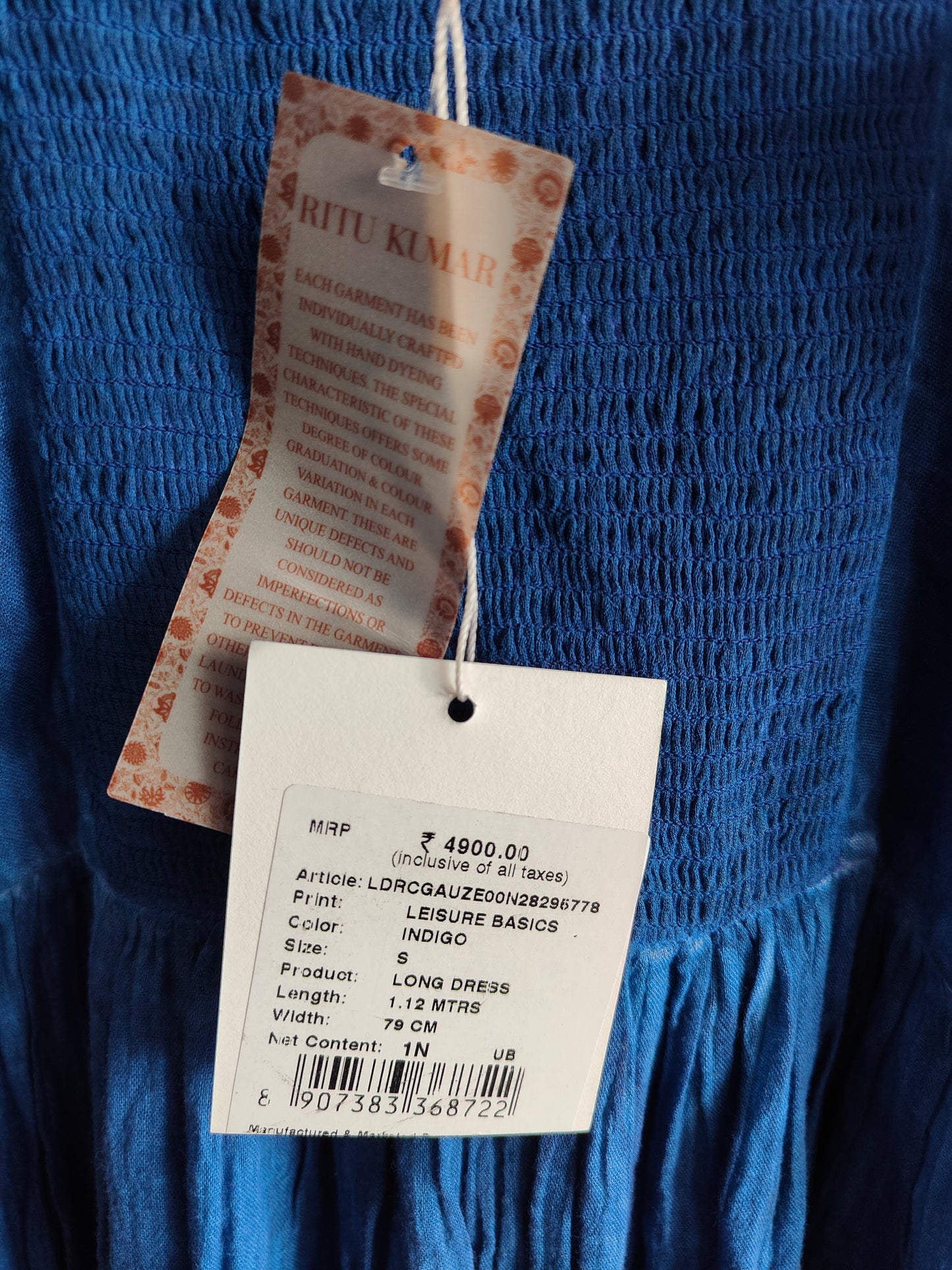 Label by Ritu Kumar Crinkled Cotton Long Dress