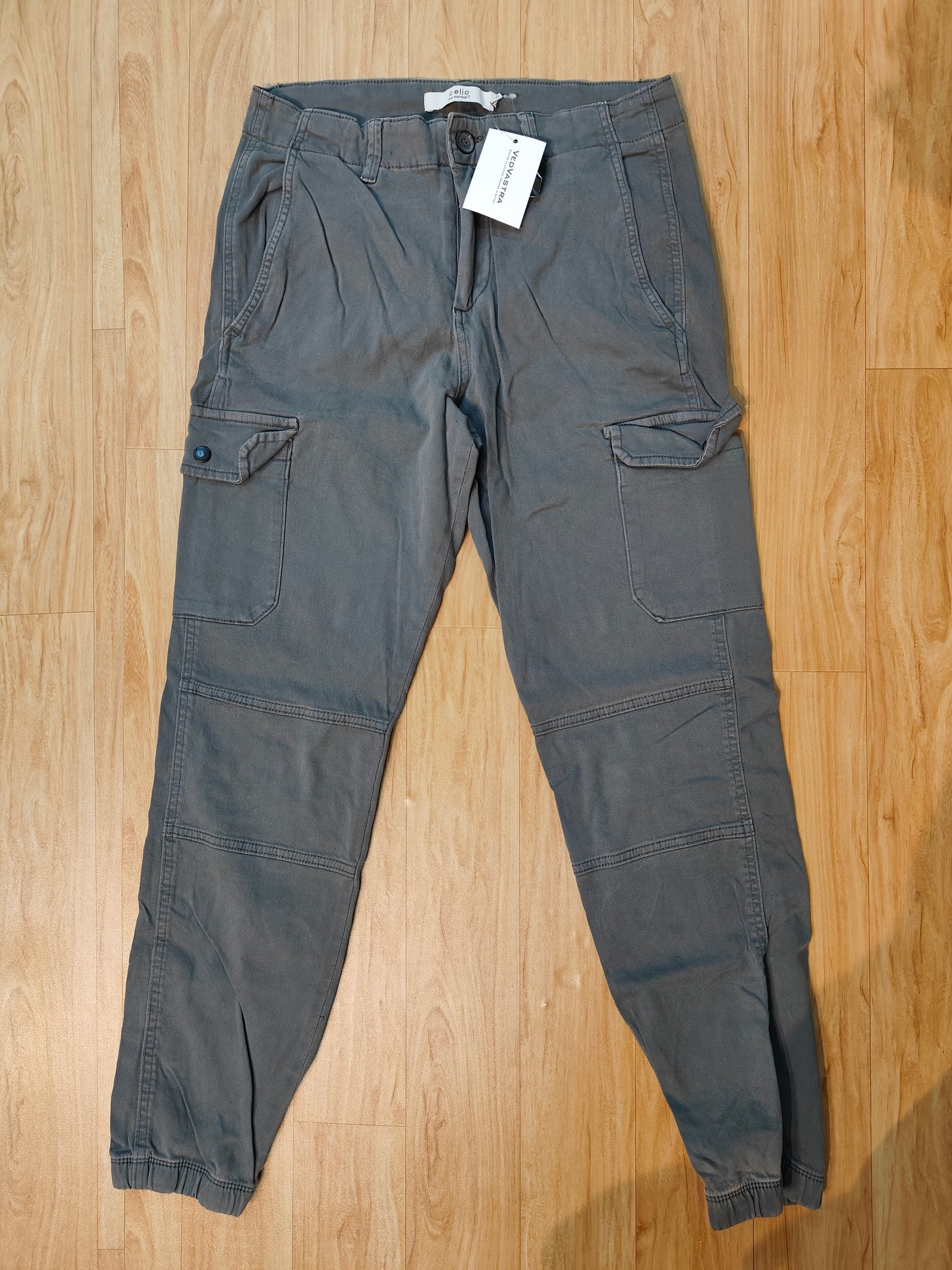 Celio Men's Cargo Pants Jogger Fit (GREY)