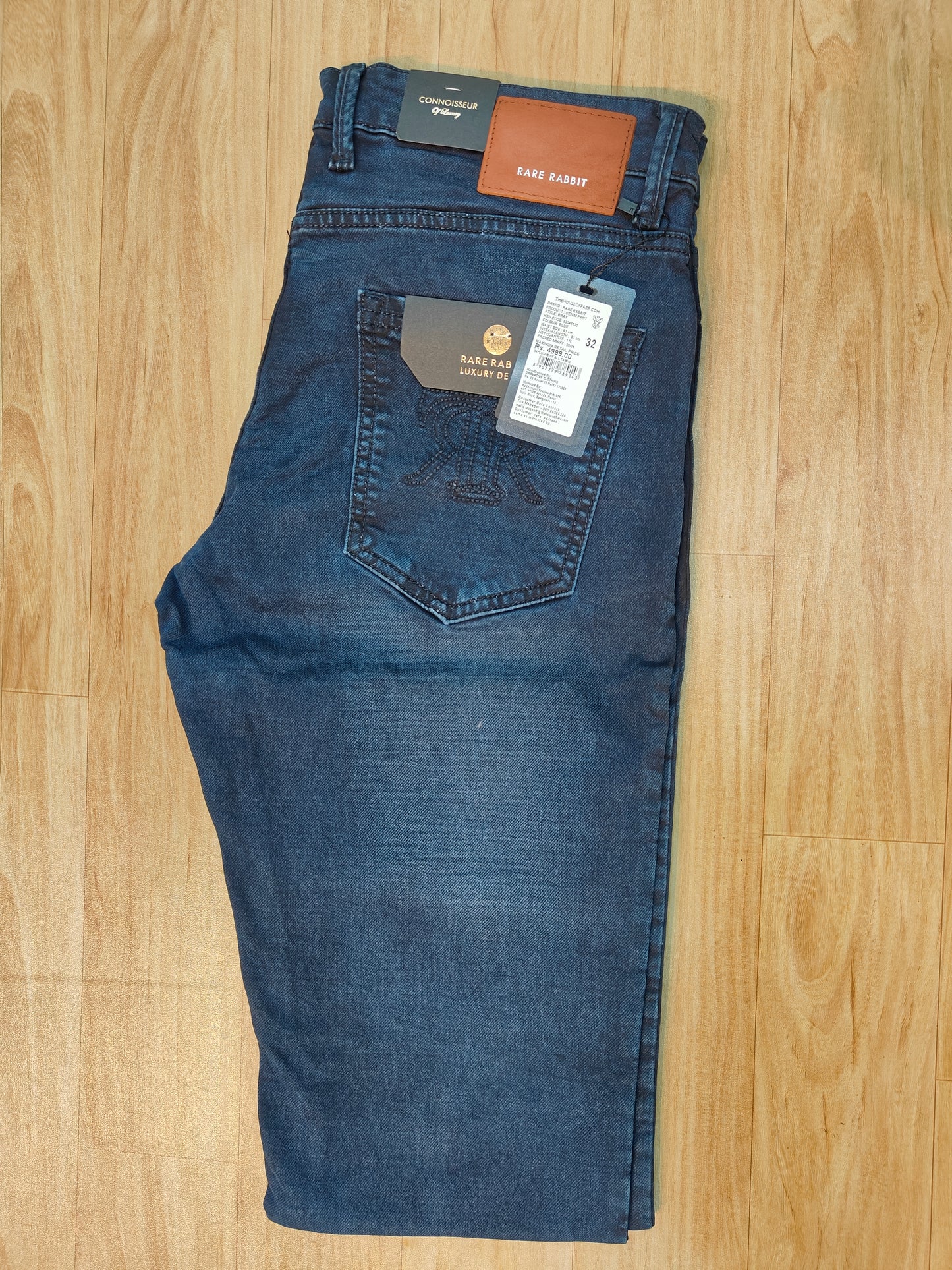 Rare Rabbit Men’s Luxury Denim Jeans (Dark Blue)