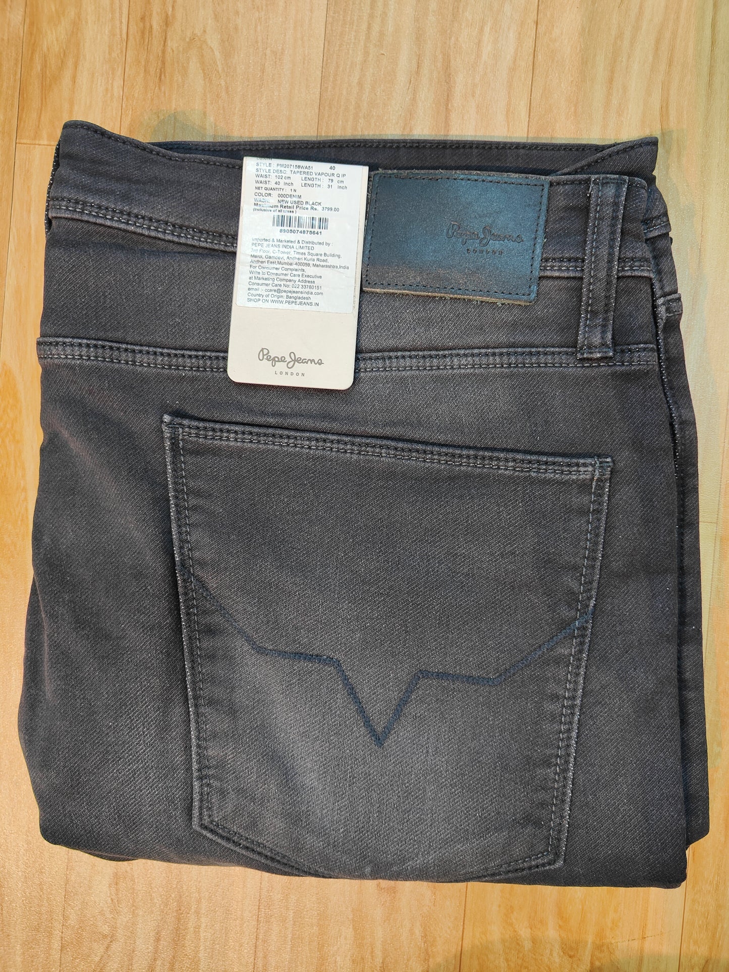 Pepe Jeans London Men's Faded Black Slim Fit Denim