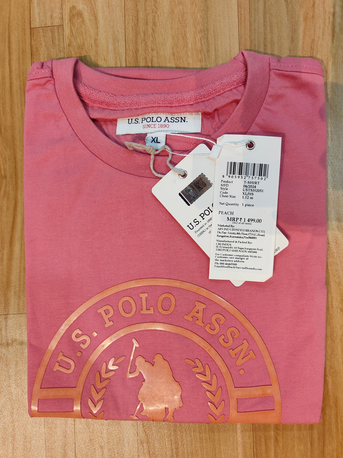 U.S. Polo Assn. Men's Pink Graphic Logo T-Shirt