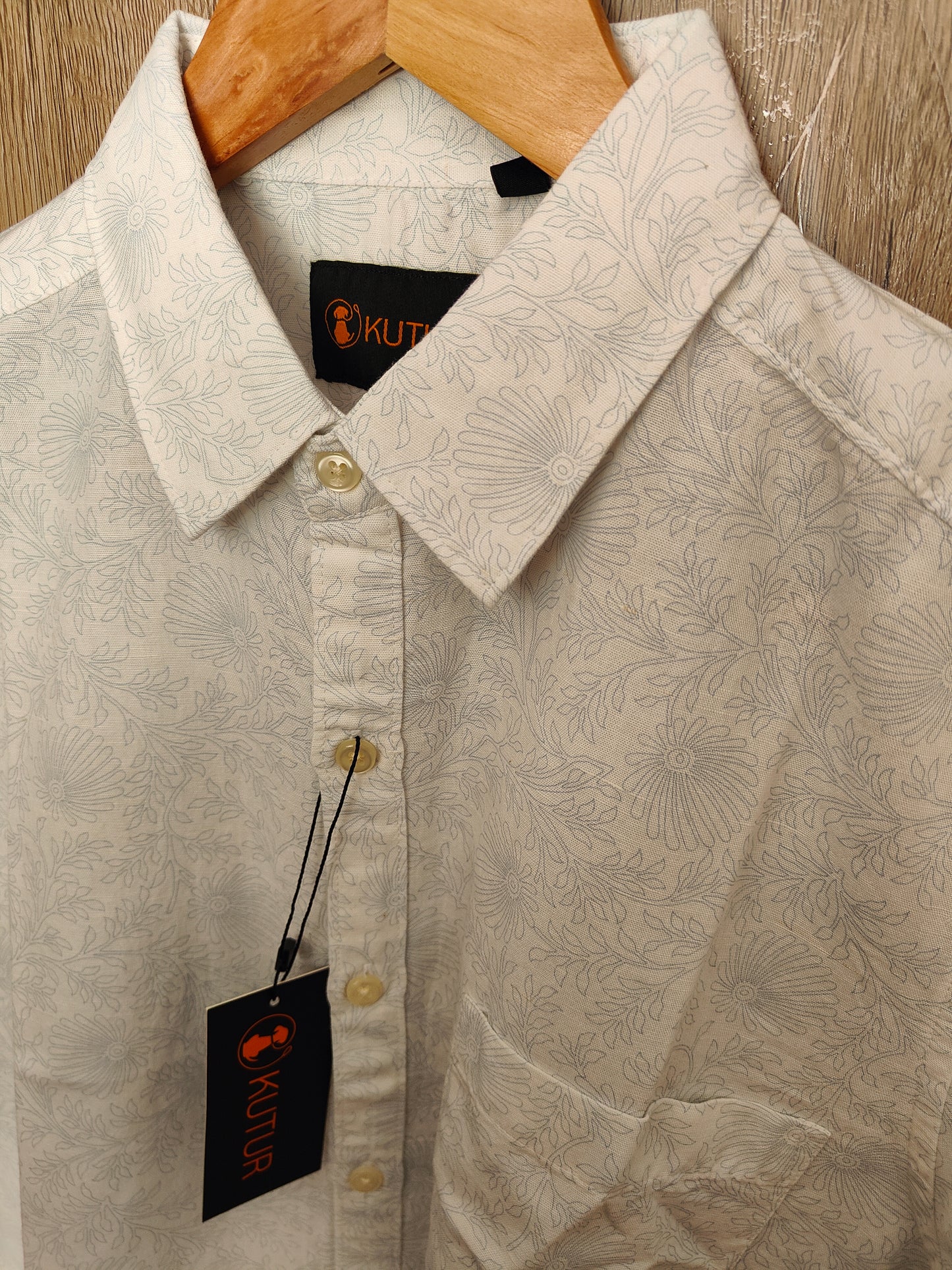 Kutur Exclusive Light Floral Casual Shirt (White)