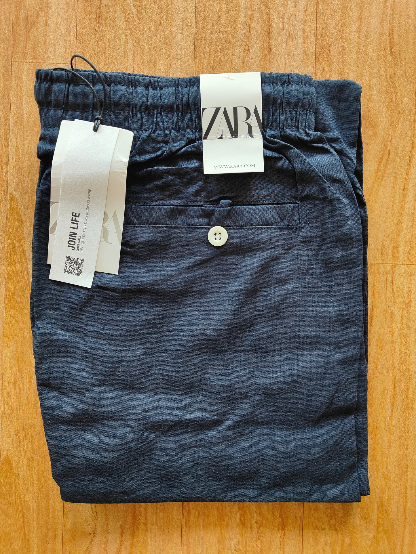 Zara Men's Linen Pants (Navy)