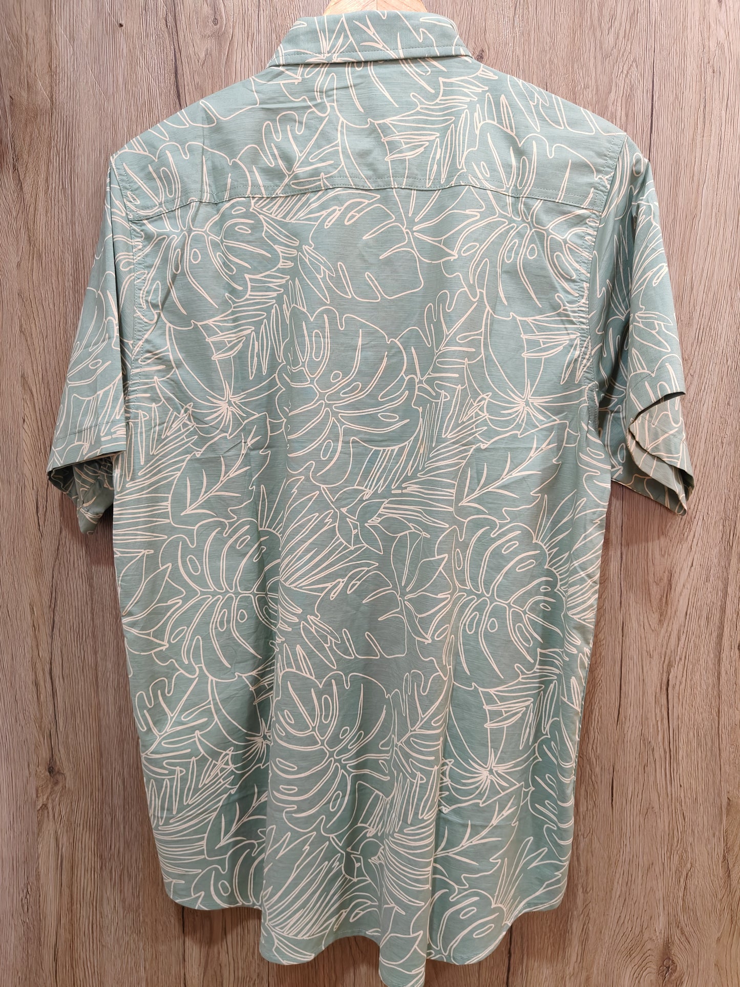 H&M Men's Printed Half sleeve Shirt (Green)