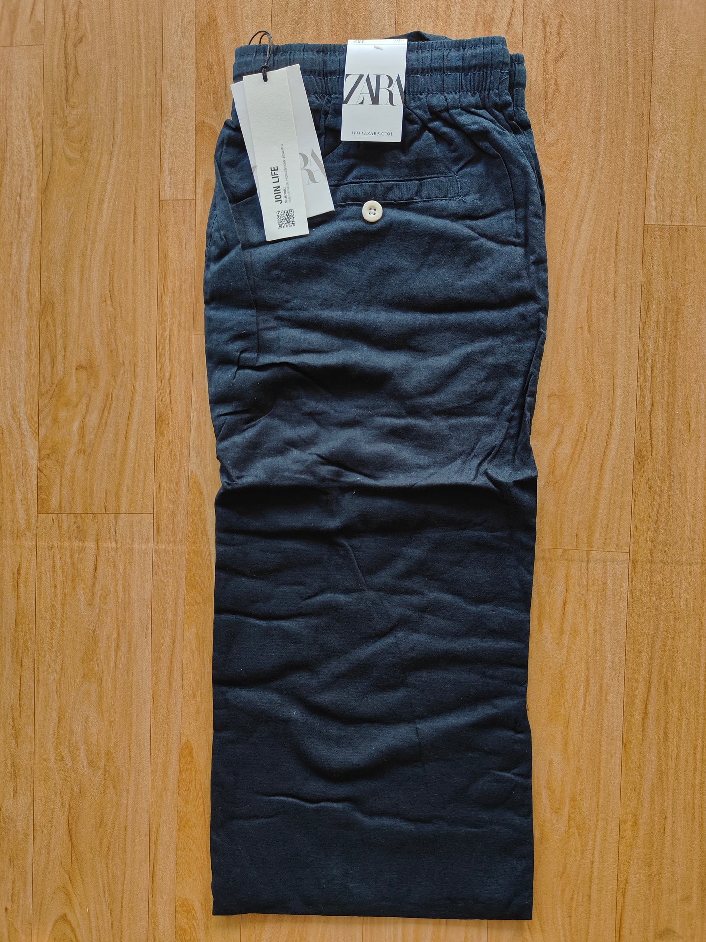 Zara Men's Linen Pants (Black)