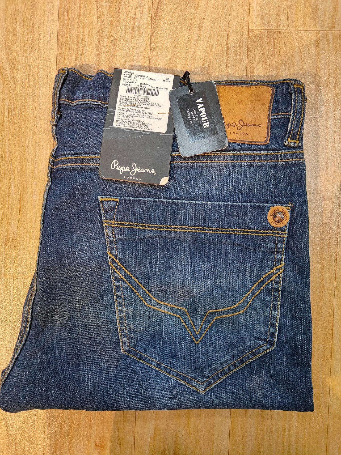 Pepe Jeans London Men's Washed Indigo Vapour Slim Fit Denim