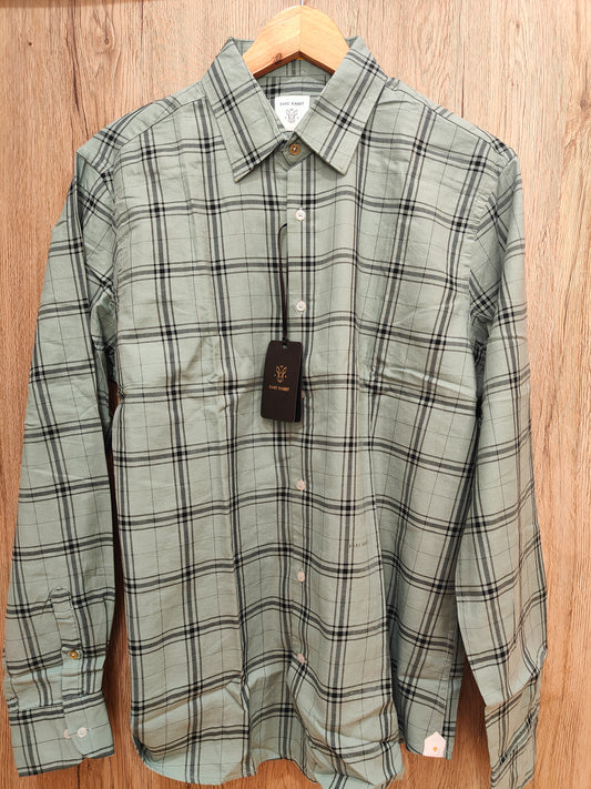 Rare Rabbit Men’s Check Casual Shirt (Sage Green)