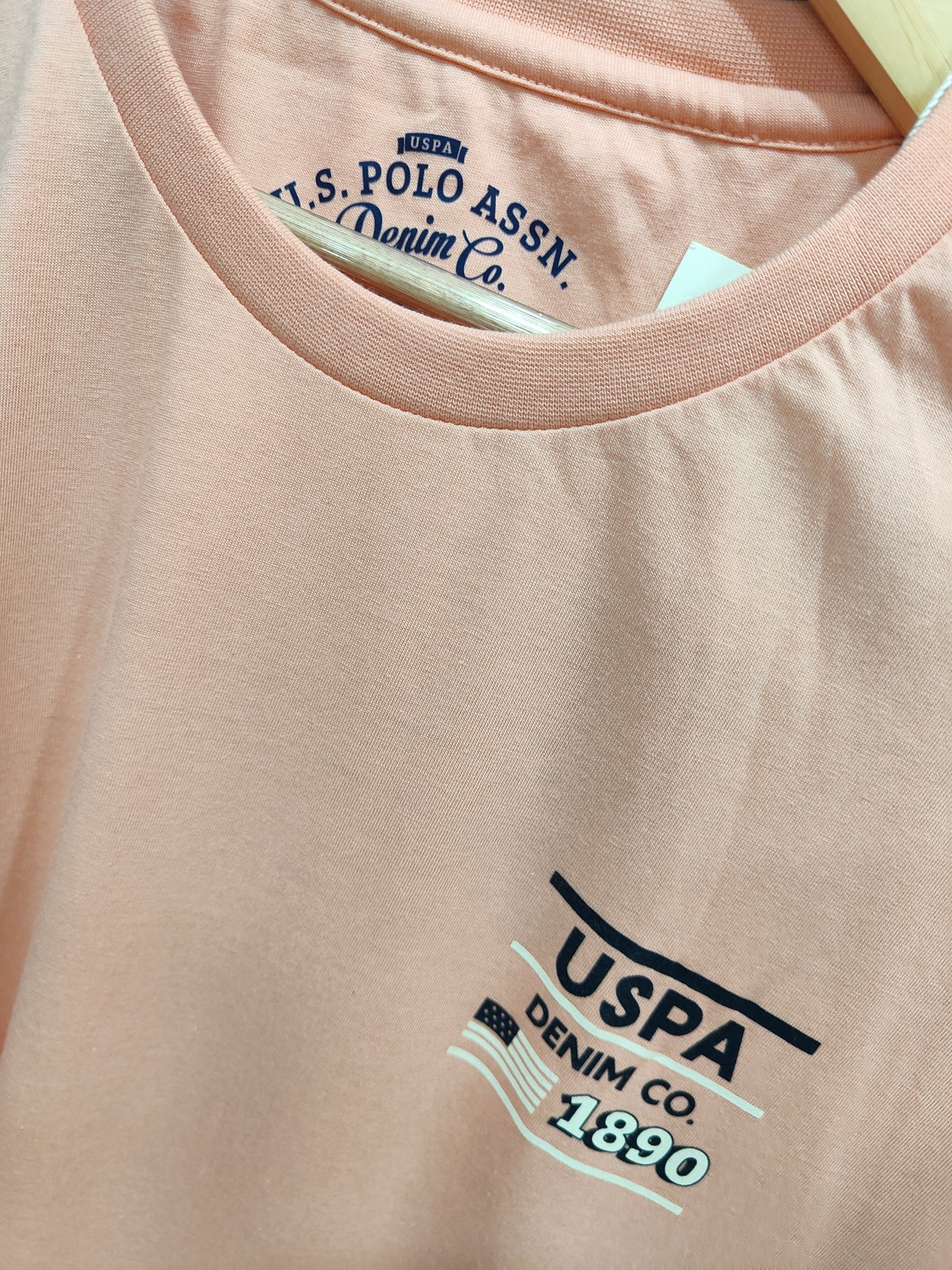 U.S.Polo Assn. Men's T-Shirt with 1890 Heritage Graphic (Peach)