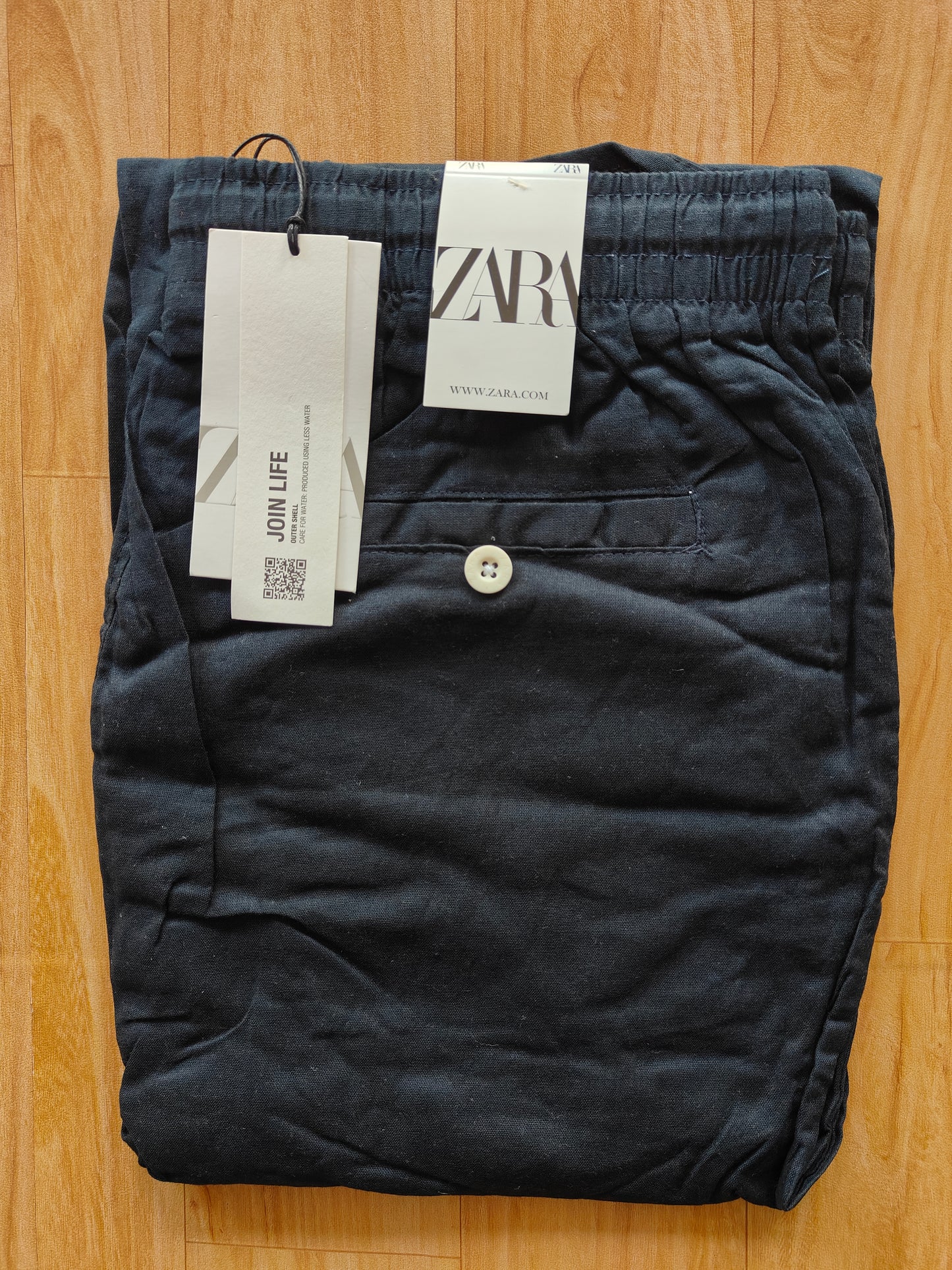 Zara Men's Linen Pants (Black)