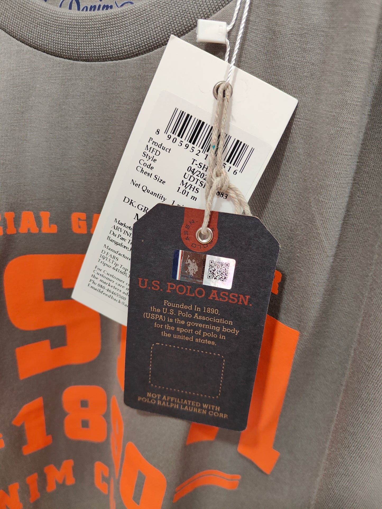 U.S. Polo Assn. Official Game Supplier Printed Men's T-Shirt (Grey)