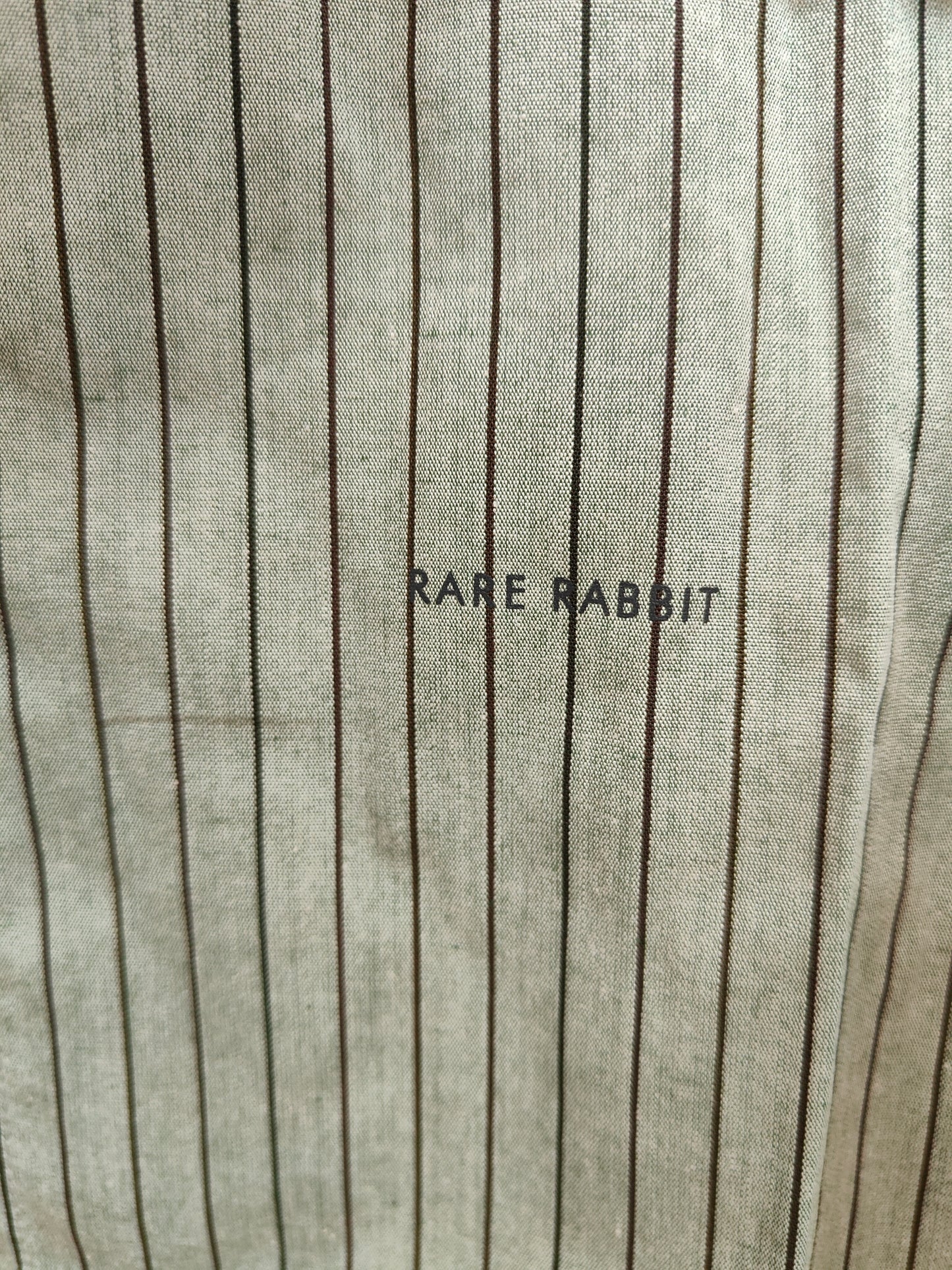 Rare Rabbit Men's Striped Cotton Shirt (Light Gray)