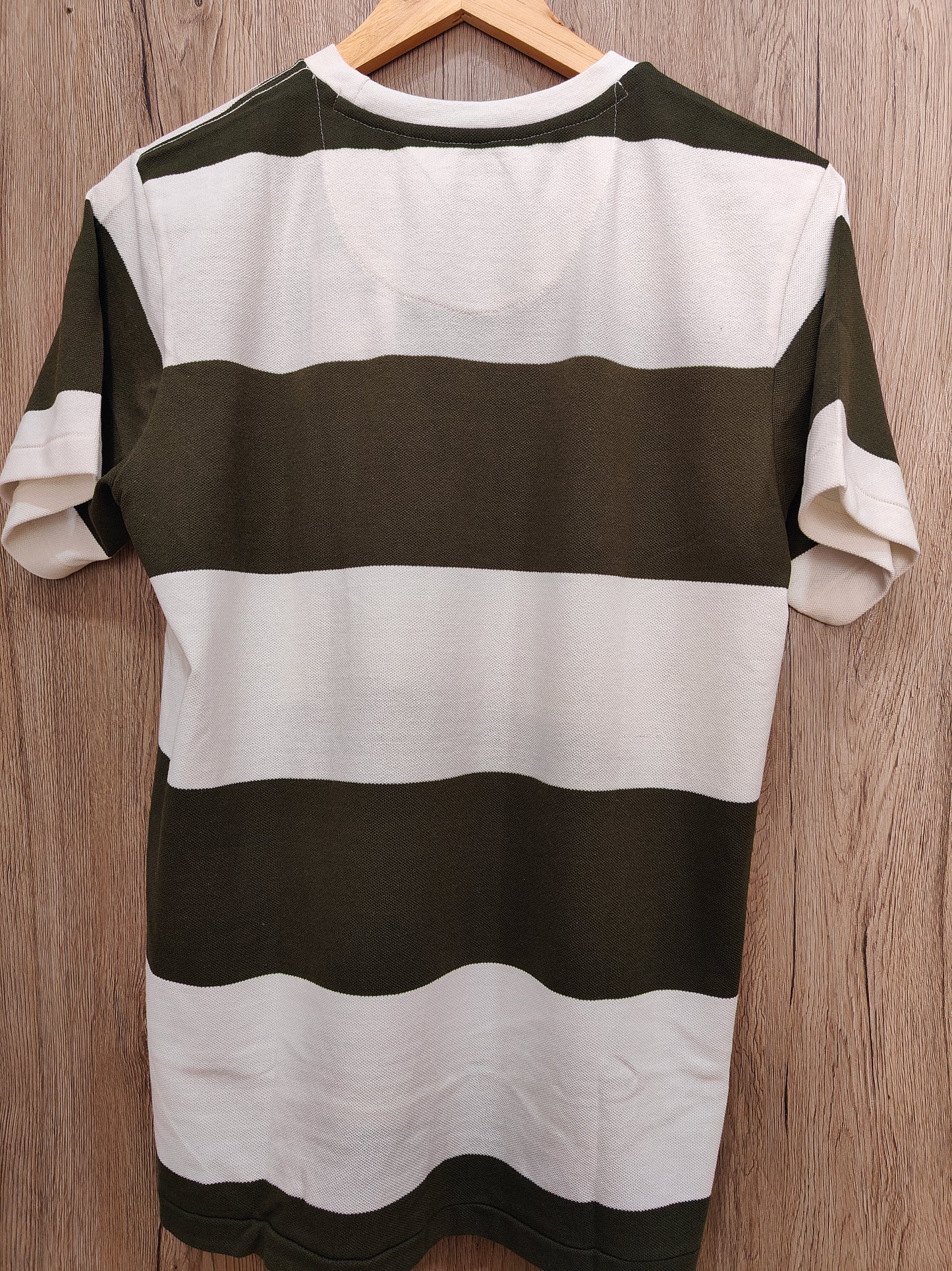 U.S.Polo Assn. Men's Stripe T-Shirt (Olive Green And White)