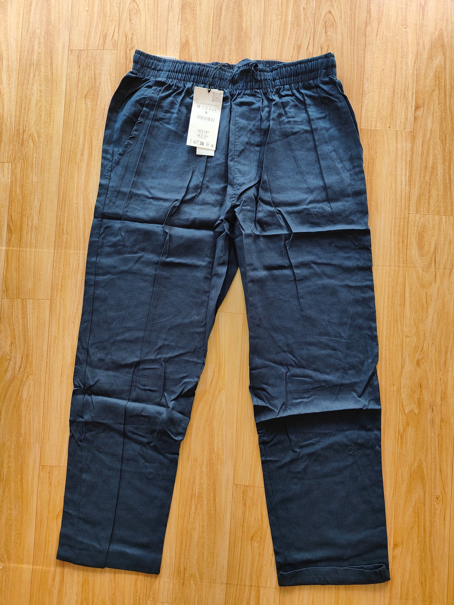 Zara Men's Linen Pants (Navy)