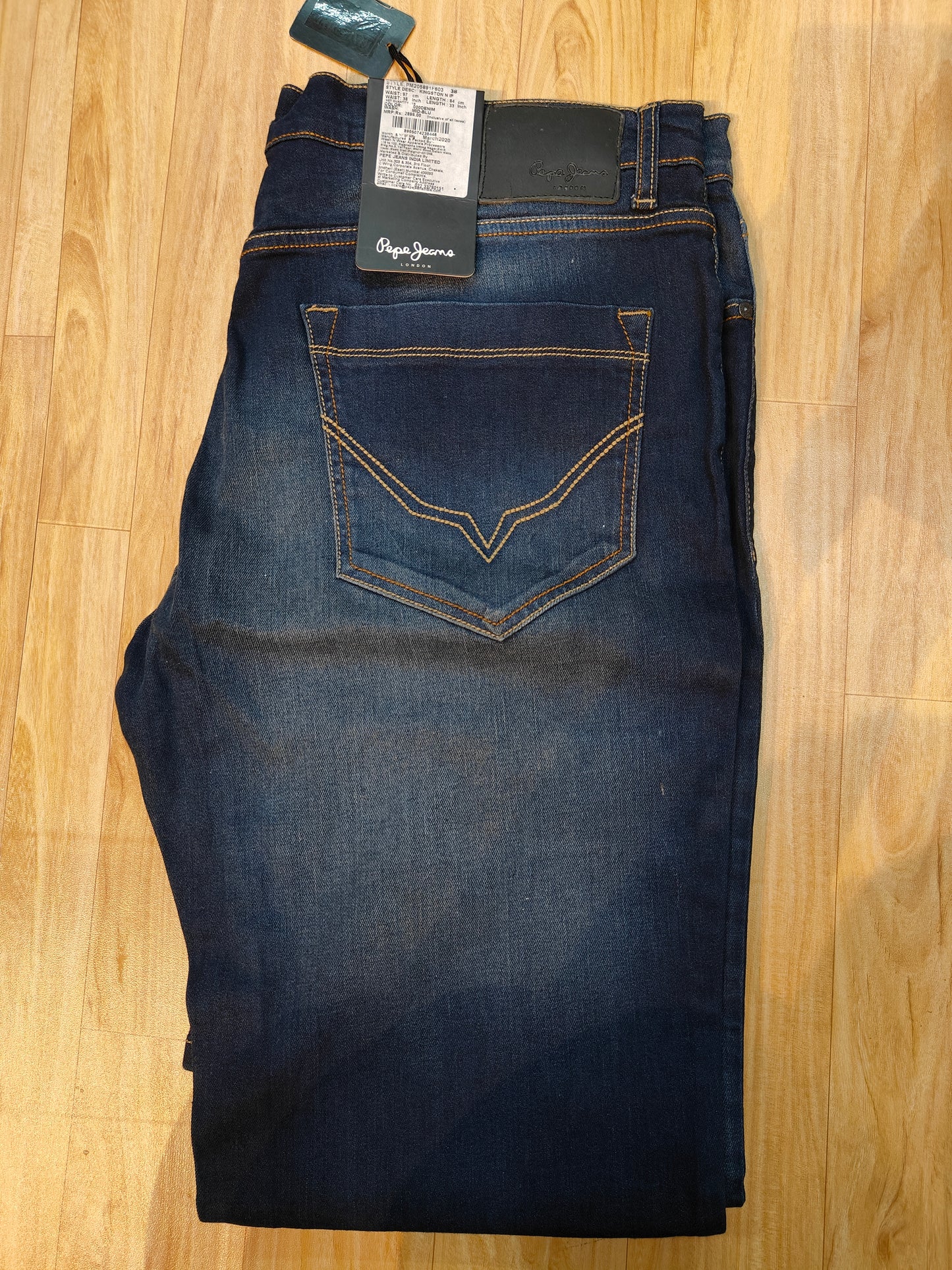 Pepe Jeans London Men's Dark Indigo Hand-Finished Straight Fit Denim