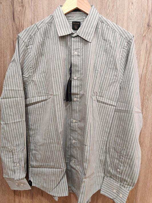 Rare Rabbit Men's Striped Cotton Shirt (Light Gray)