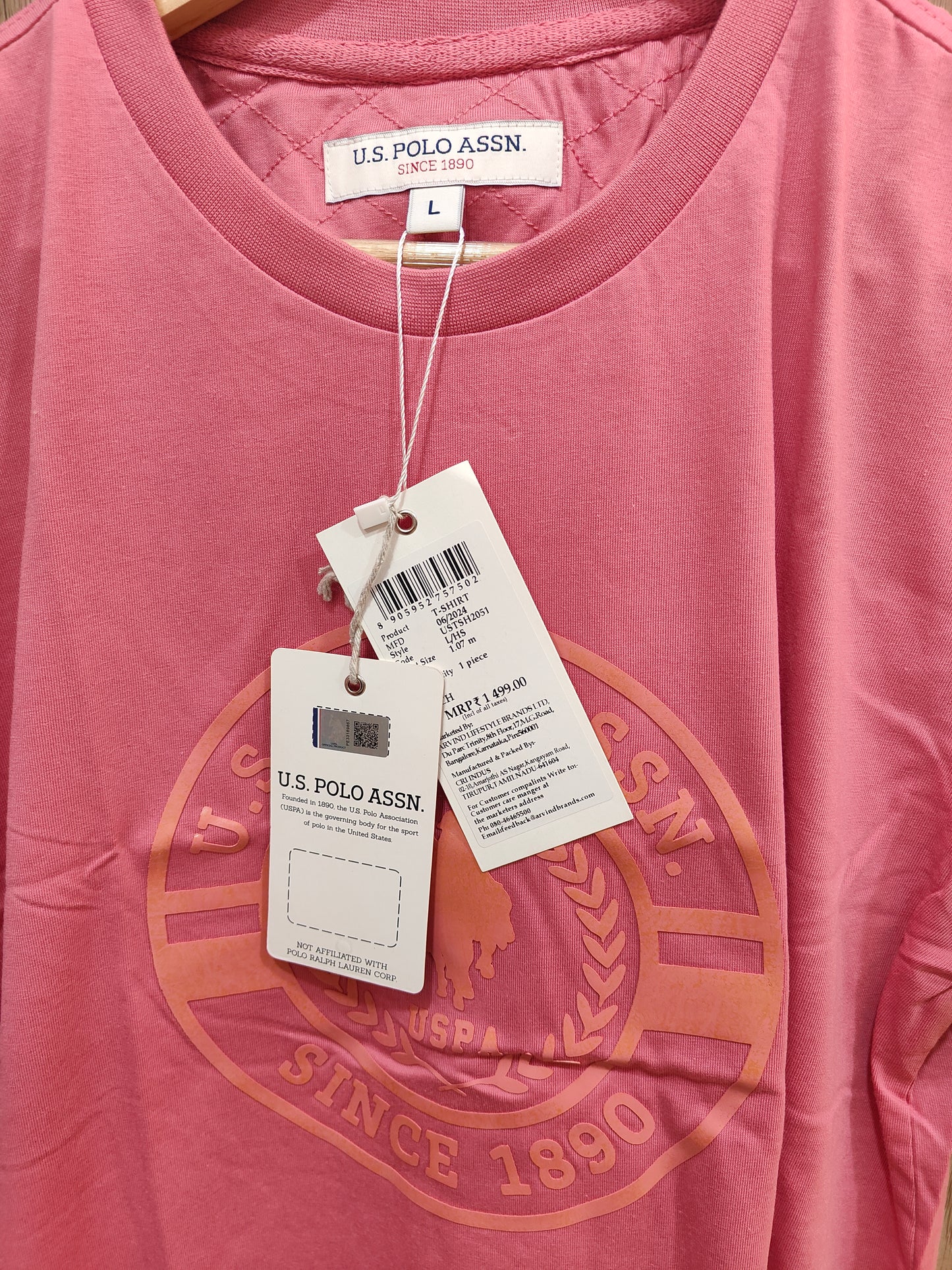 U.S. Polo Assn. Men's Pink Graphic Logo T-Shirt