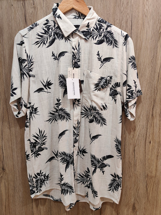 H&M Tropical Leaf Print Shirt (WHITE)
