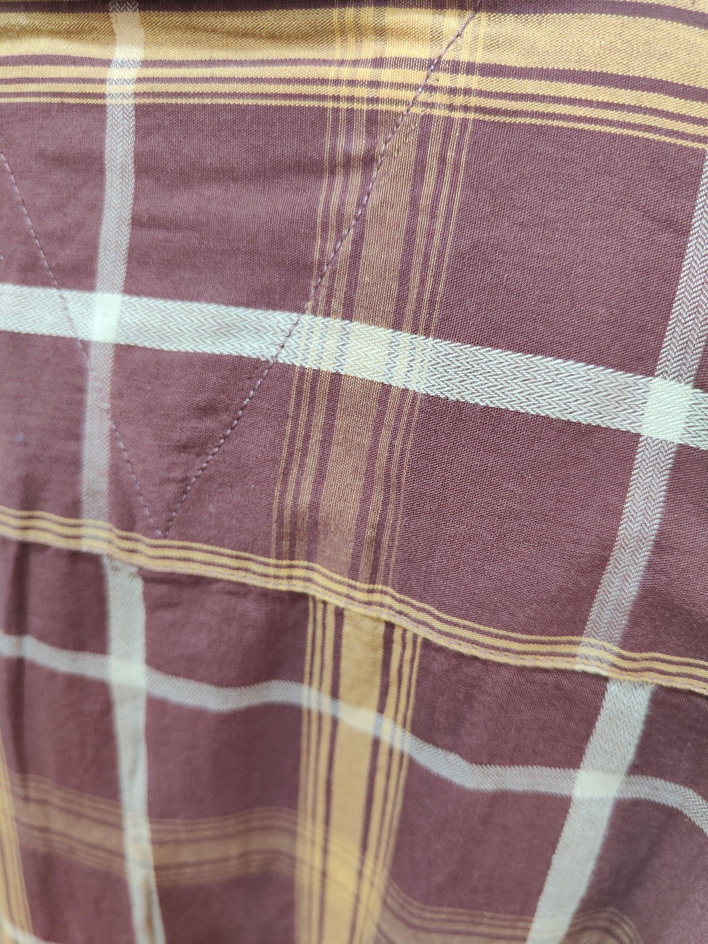 Tommy Hilfiger Men's  Checked Casual Shirt (Maroon & Yellow)