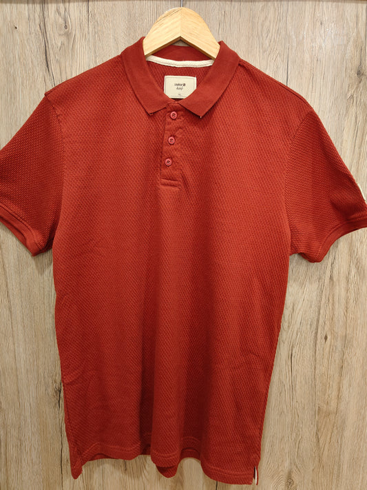 Spykar Textured Men's Polo T-Shirt (Brown)