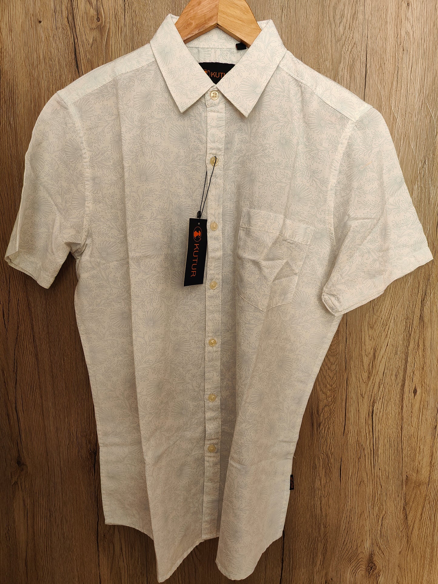 Kutur Exclusive Light Floral Casual Shirt (White)